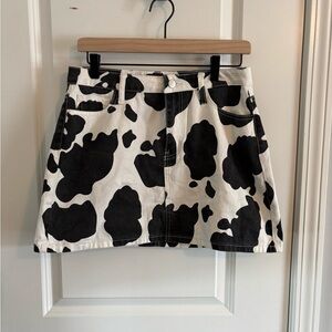 Source Unknown Monochrome Animal Print Mini Skirt